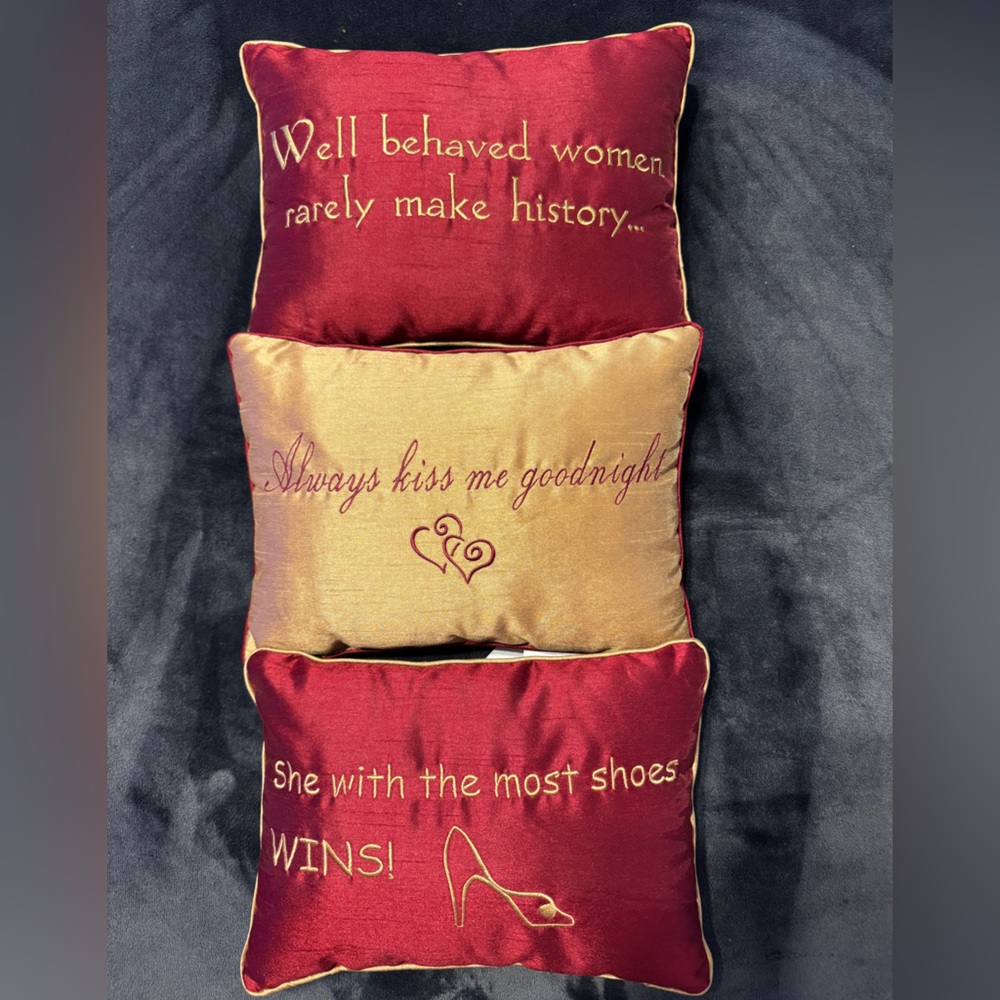 Elegant Red and Gold Decorative Pillows